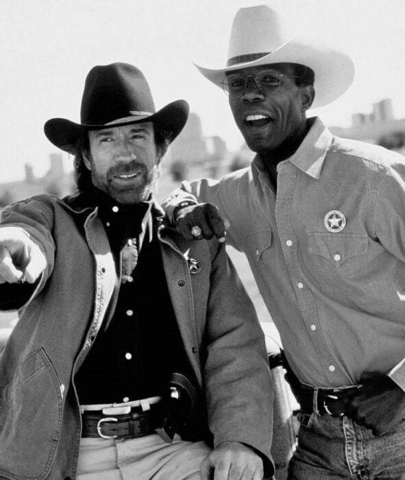 Chuck Norris and Clarence on stage