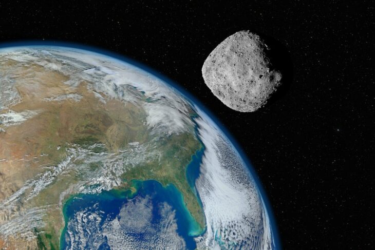 Asteroid with trajectory towards the Earth 