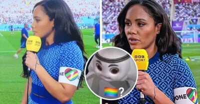 Reportera de la BBC desafía a la FIFA usando un brazalete LGBT en Catar