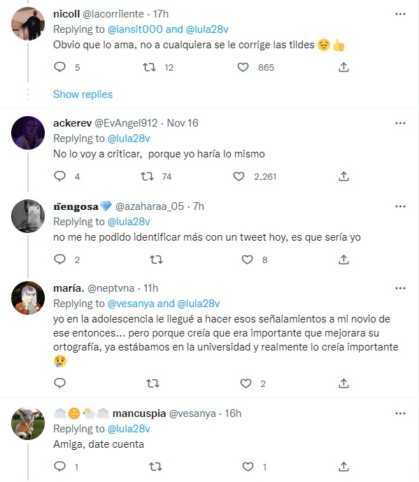 Comentarios twitter ludmila le regala carta a su novio y le corrige las tildes