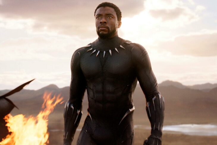 Actor Chadwick Boseman en una escena de la película de Black Panther 