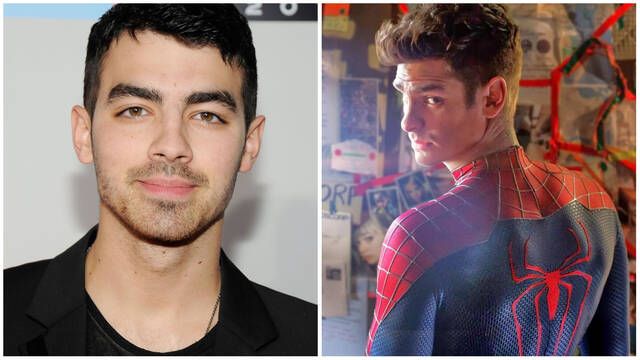 Joe Jonas with Andrew Garfield 