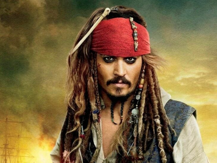 Johnny Depp caracterizado del capitán Jack Sparrow