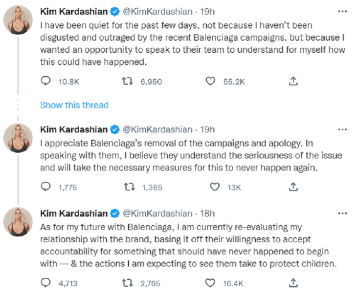 Twists by Kim Kardashian where she gives her opinion regarding the controversial Balenciaga campaign which includes children surrounded by sadomasochistic elements 