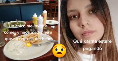 ¡Malévolo cucarachón! La invitó a comer, dijo que iba al baño y nunca regresó