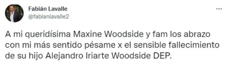 Muere Alejandro Iriarte, hijo de Maxine Woodside, a los 55 años