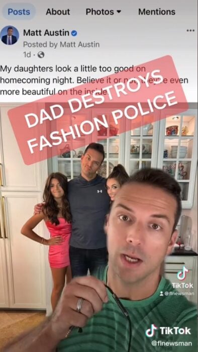 Papá defiende a sus hijas de los comentarios sobre sus vestuarios 