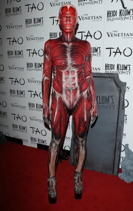 Heidi Klum surprises with a grotesque worm costume for Halloween