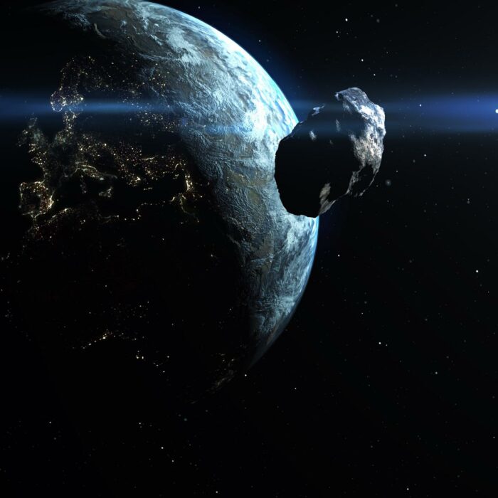 Asteroid with trajectory towards the Earth 