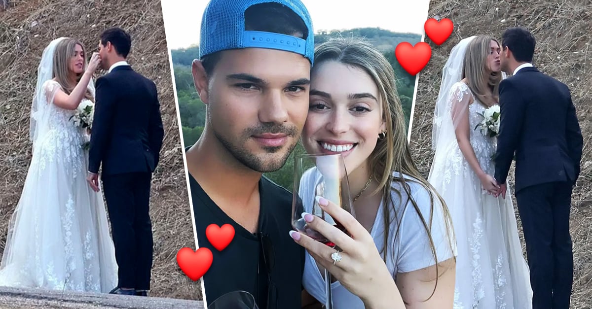Taylor Lautner walked down the aisle with Tay Dome after three years of dating