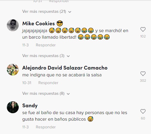 comentarios de tiktok donde invitaron a comer a una chica y después el chico se fue al baño y nunca más regresó