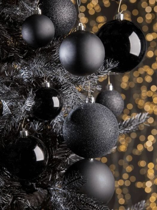 esferas navideñas en color negro