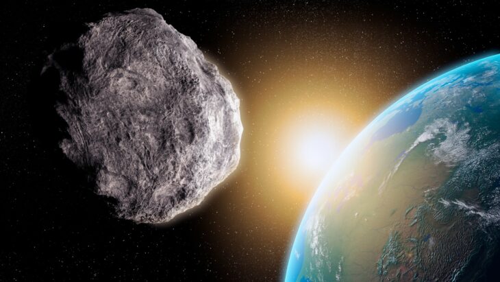 Asteroid with trajectory towards the Earth 