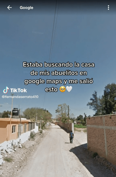 Captura de TikTok joven encuentra a su abuelito en google maps