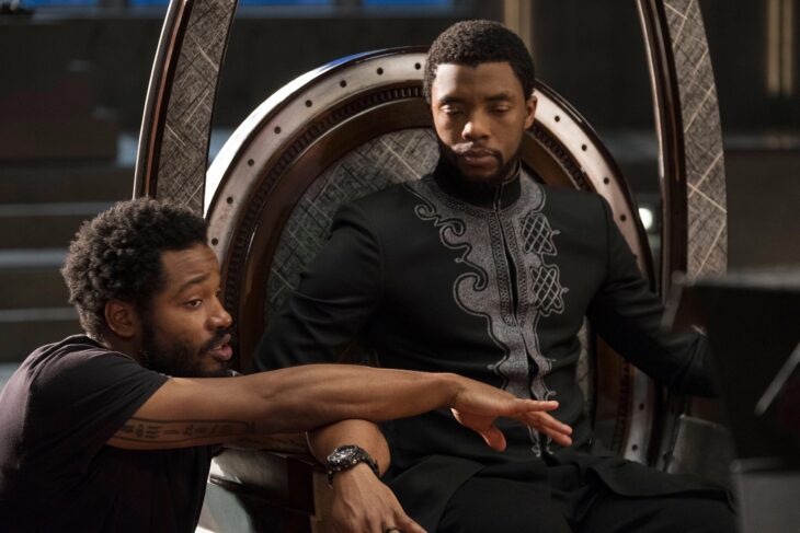 Ryan Coogler and Chadwick Boseman on the set of Black Panther 