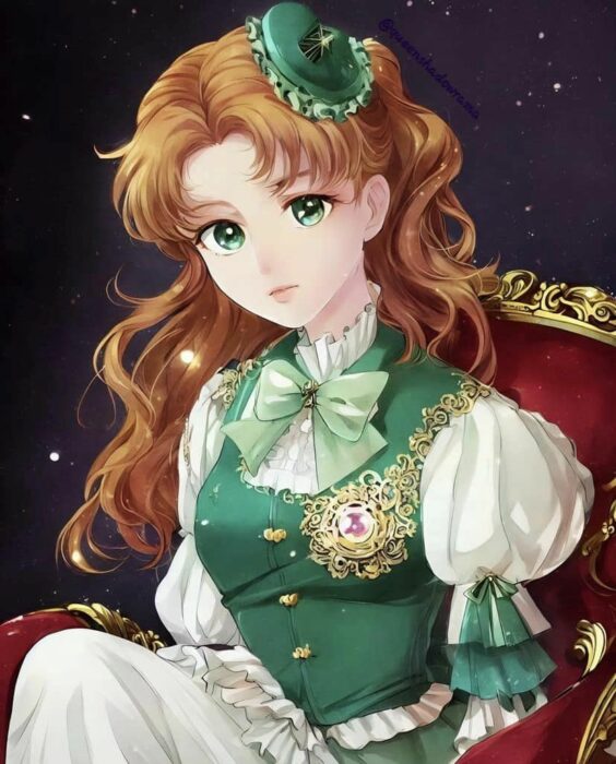 ilustración de Sailor Jupiter en estilo victoriano