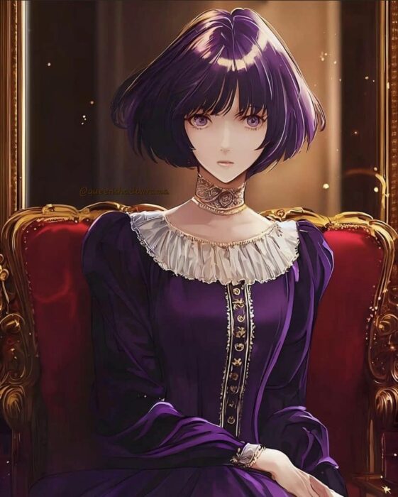 ilustración de Sailor Saturn en estilo victoriano