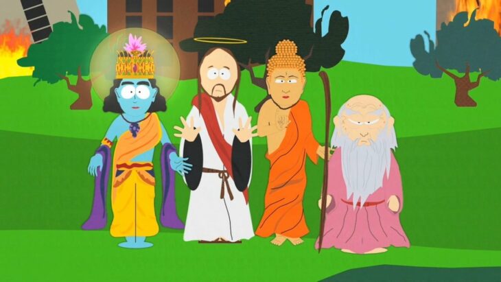 pesonajes que representan religiones en la serie animada south park