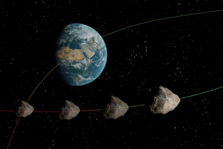 Asteroid with trajectory towards the Earth 