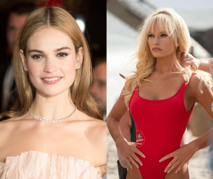 Lily James as Pamela Anderson in Pam & Tommy