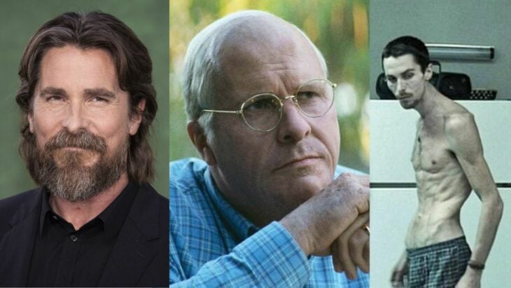 Christian Bale as Dick Cheney in Vice and as Trevor Reznik in The Machinist