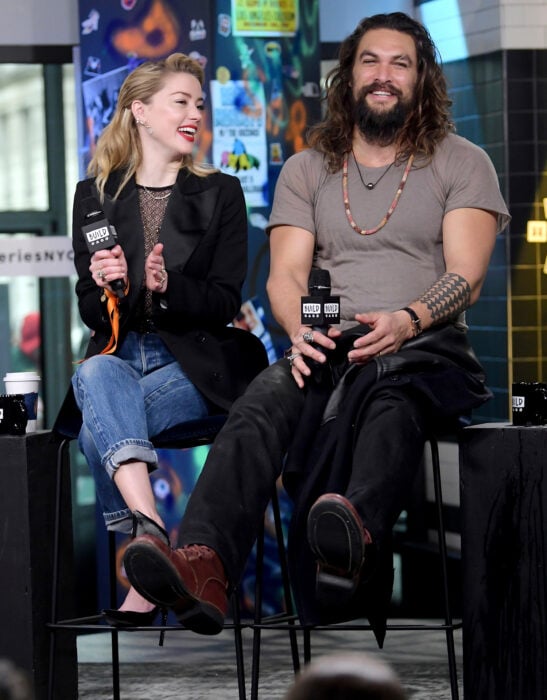 Amber Heard Jason Momoa promocionando Aquaman
