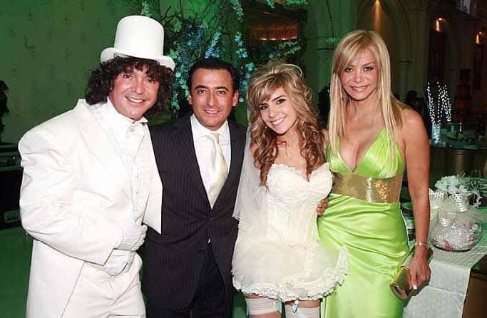Oscar Burgos and Panini at their wedding with Adal Ramones and Cecilia 