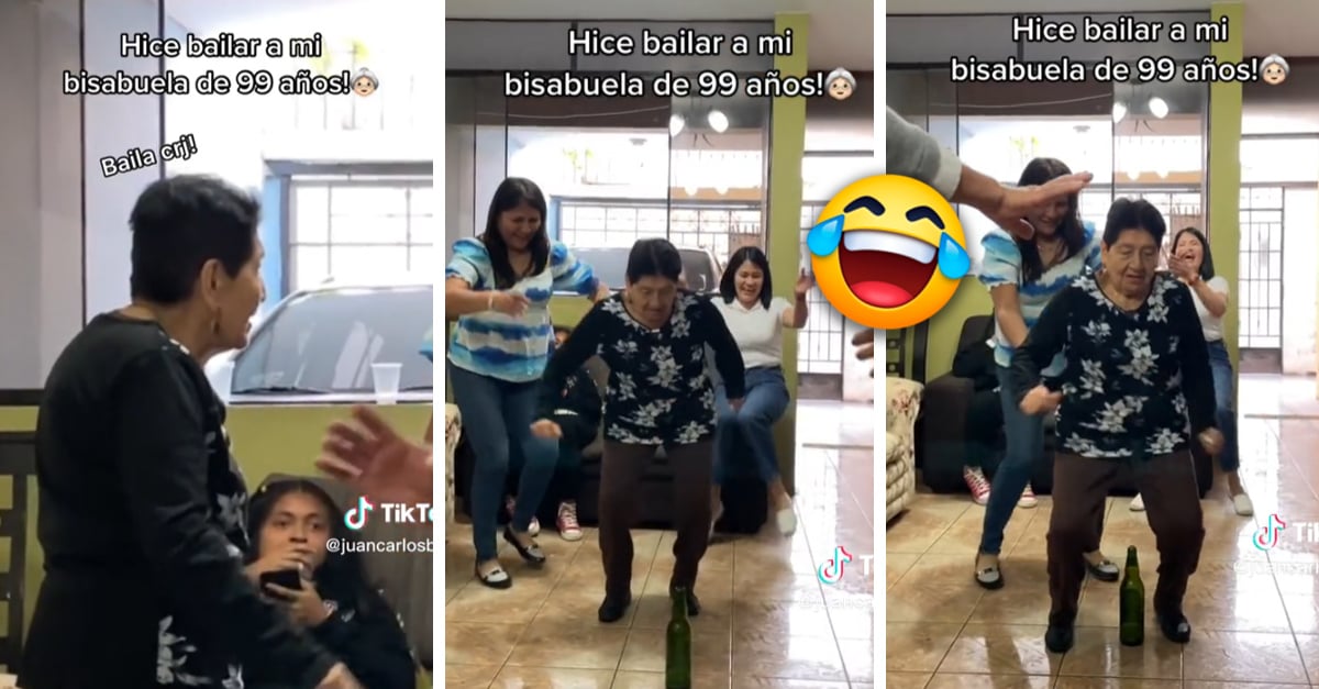 99-year-old granny surprises with her intense “perreo” to the floor