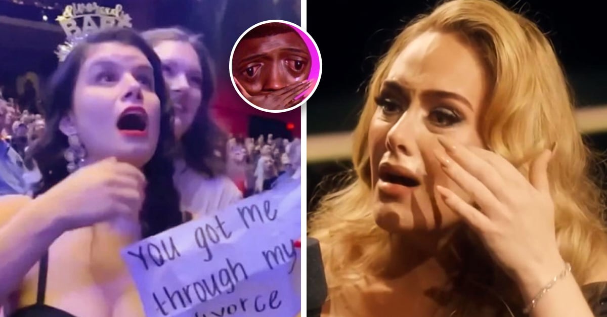 Adele breaks down in tears when she finds out about the divorce of a fan in the middle of a concert