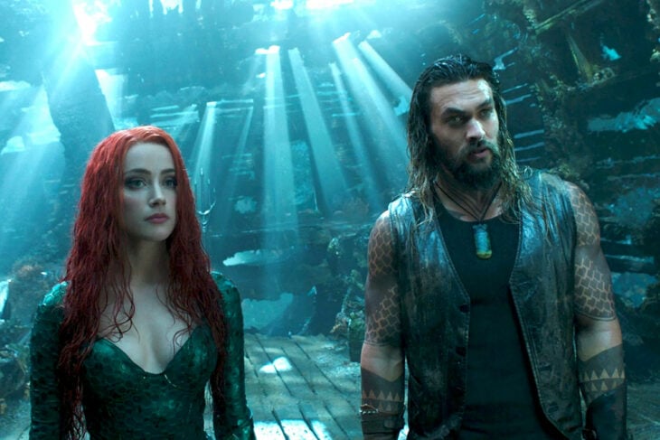 Amber Heard como Mera y Jason Momoa como Aquaman