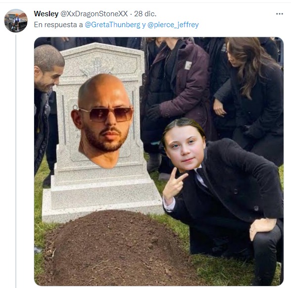 greta burying andrew meme