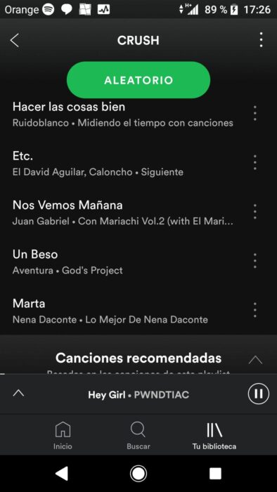 Carta con spotify