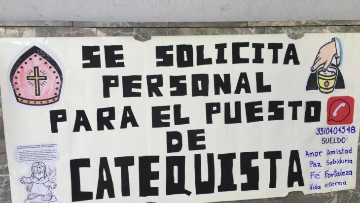 Cartel para puesto de catequista