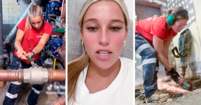 Rompe estereotipos trabajando como plomera en una carrera de hombres