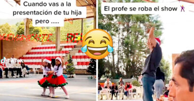 Maestro se robó el show de Navidad de sus alumnos con sus 14 coreografías