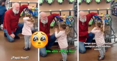 Niña confunde a Santa Claus con un hombre en el super y él le siguió la corriente