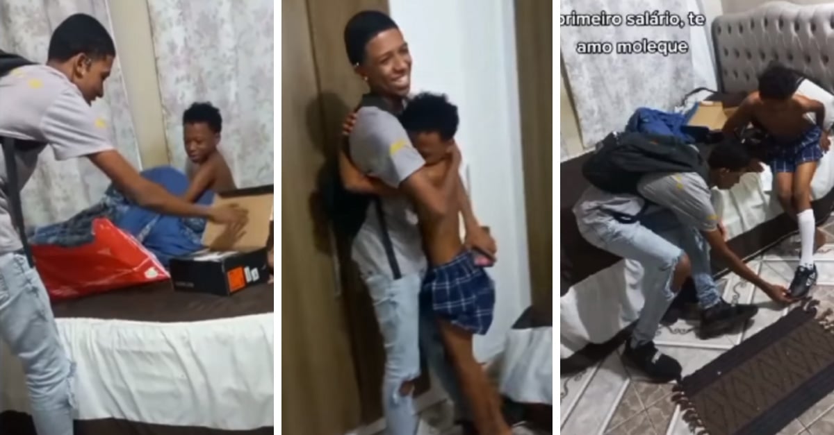 He used his first salary to buy his brother the shoes he had dreamed of so much