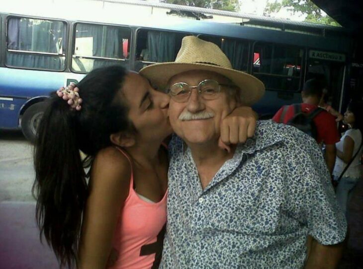 Eve Iglesias with her grandfather