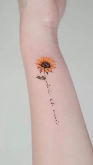 Arm with Sunflower Tattoo