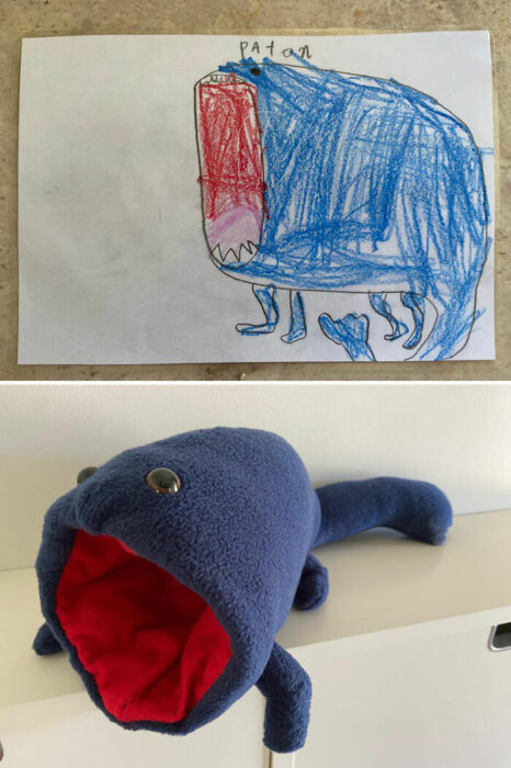 diseño de peluche hecho por un niño