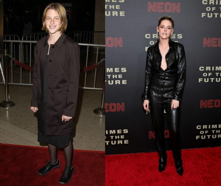 Kristen Stewart before and after on the red carpet