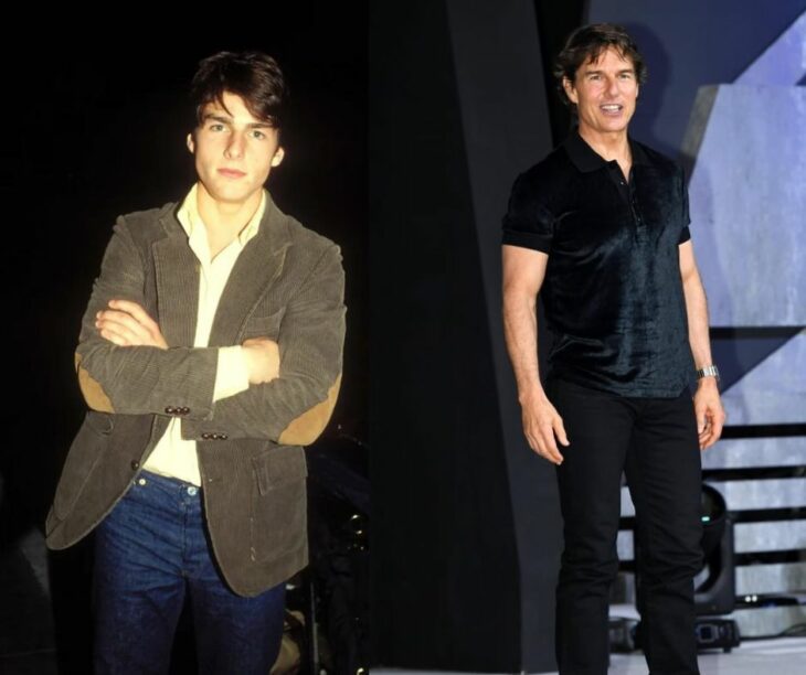 Tom Cruise antes y después en la alfombra roja