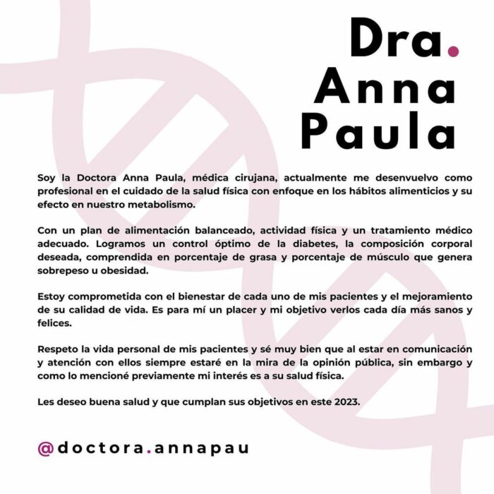 Doctor Anna Paula statement