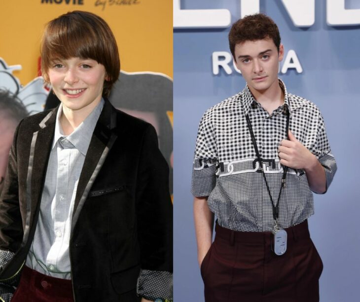 Noah Schnapp before and after on the red carpet