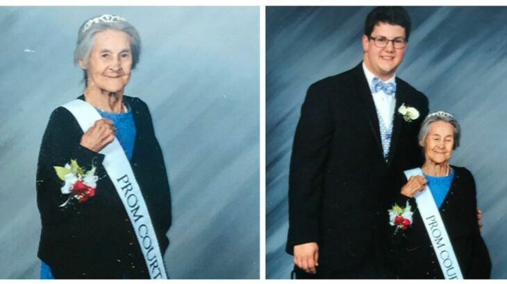 young man at his graduation with his granny Julia Jarman