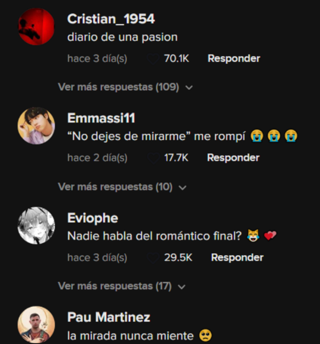 comentarios de la red de TikTok en español