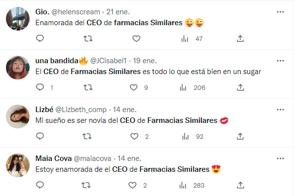 reacciones en twitter por el ceo de farmacias similares