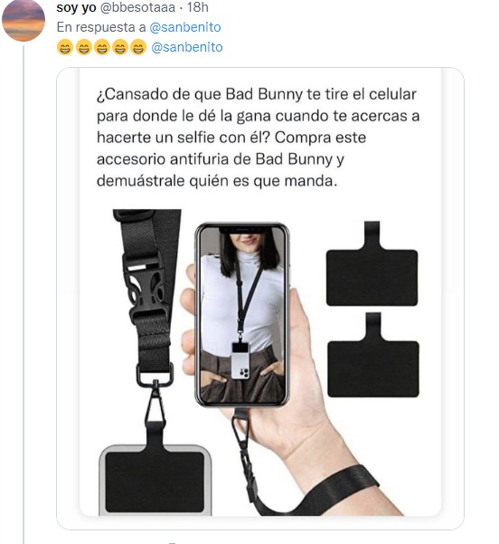 meme de funda para que Bad bunny no aviente el celular