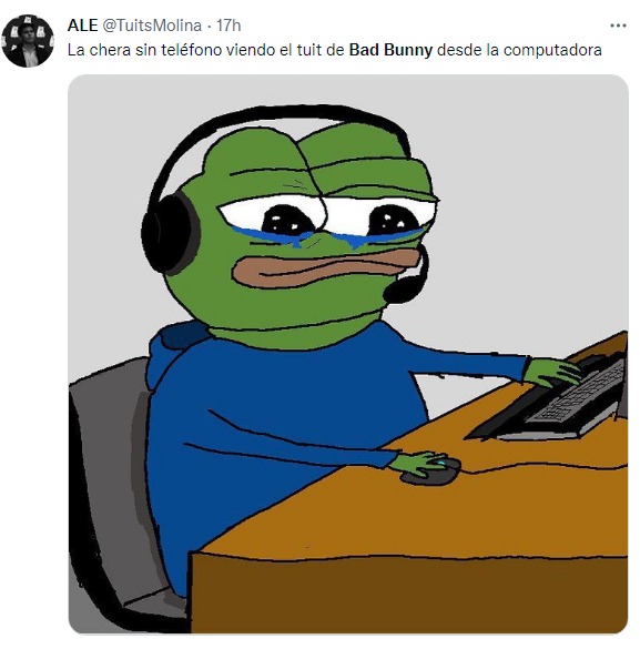 meme de Bad bunny por aventar el celular de la fan