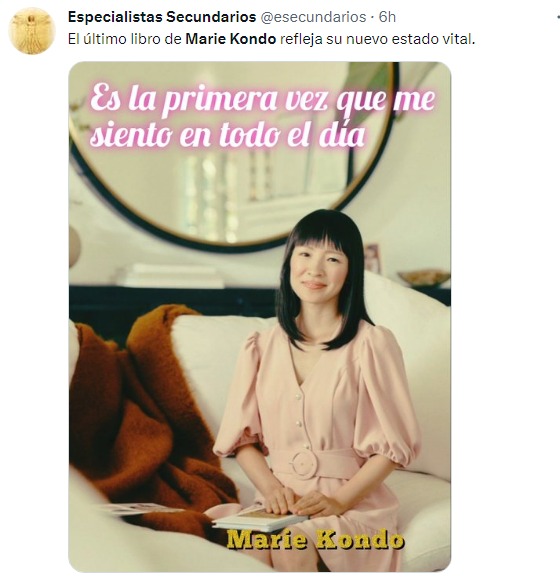 meme marie kondo primera vez que se sienta